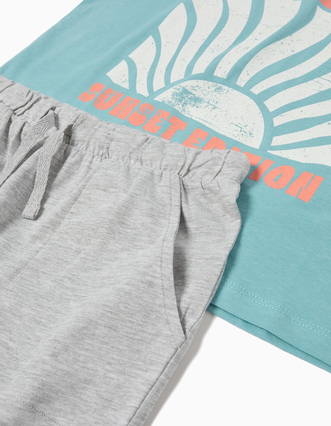Conjunto T-Shirt e Calções, Menino, Azul Claro 
