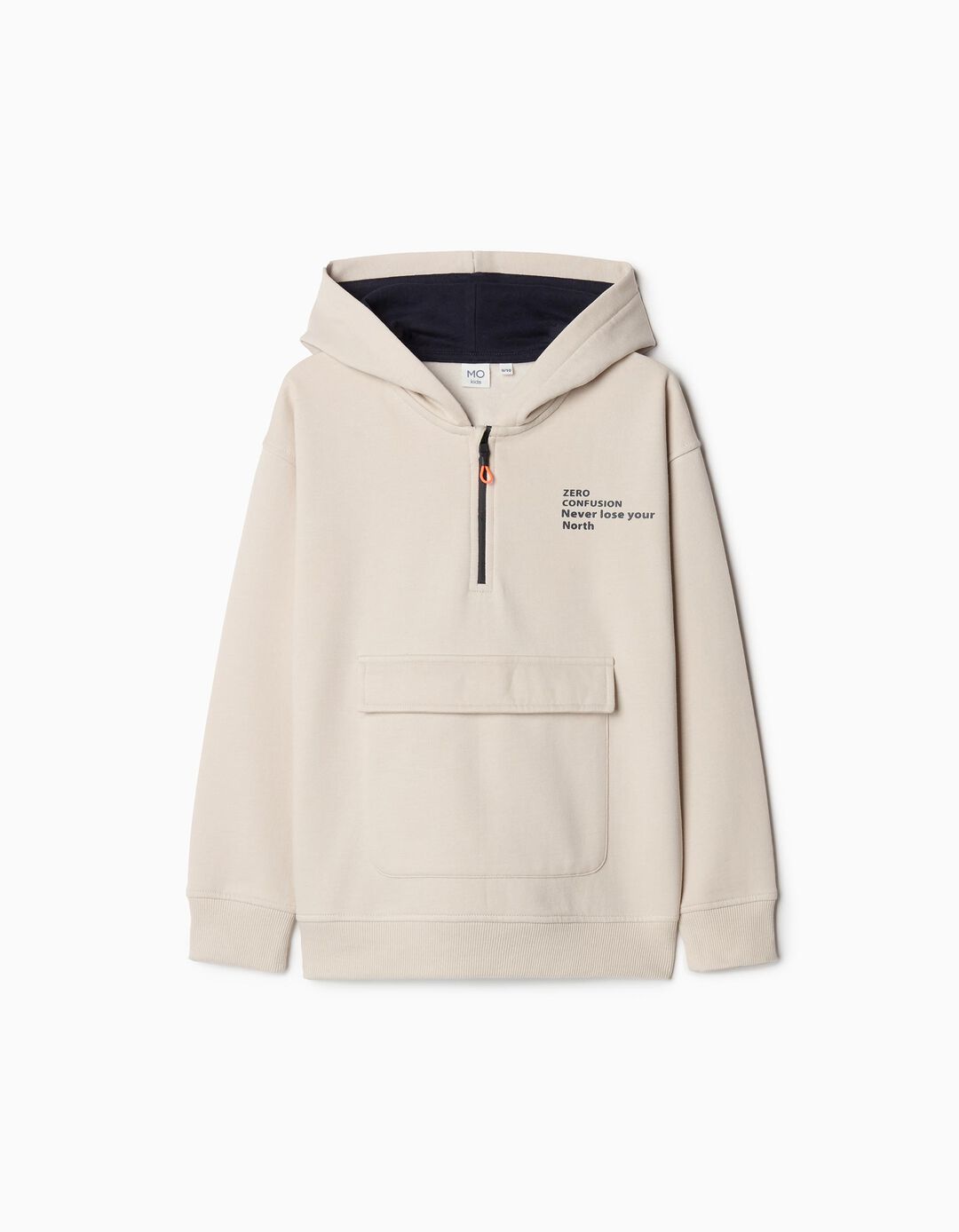 Sweatshirt de Felpa Capuz, Menino, Bege Claro