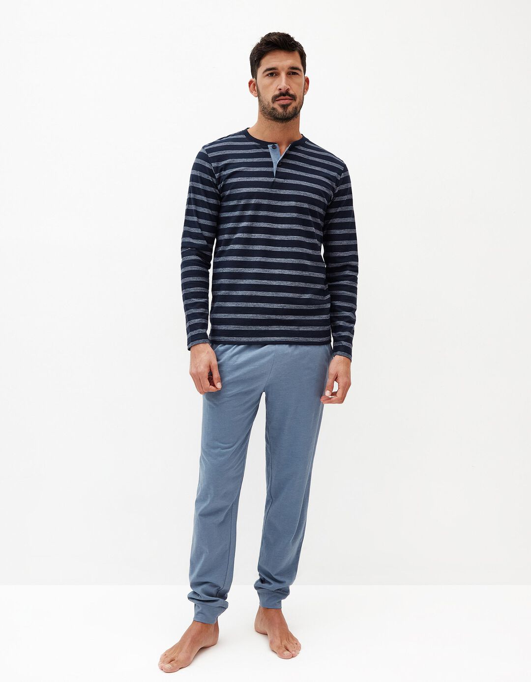 Pijama Riscas, Homem, Azul Escuro
