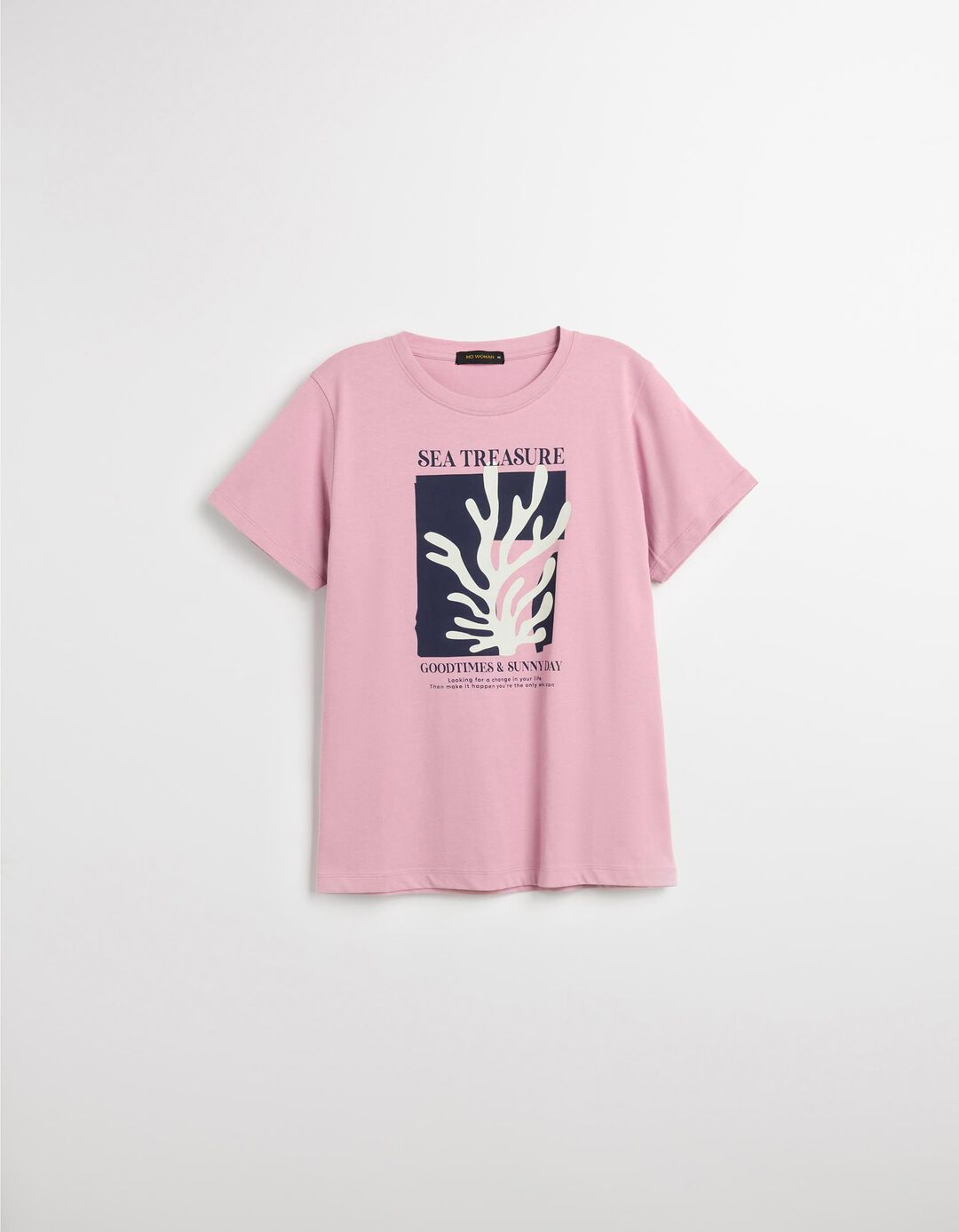 T-shirt Print, Mulher, Rosa Escuro 
