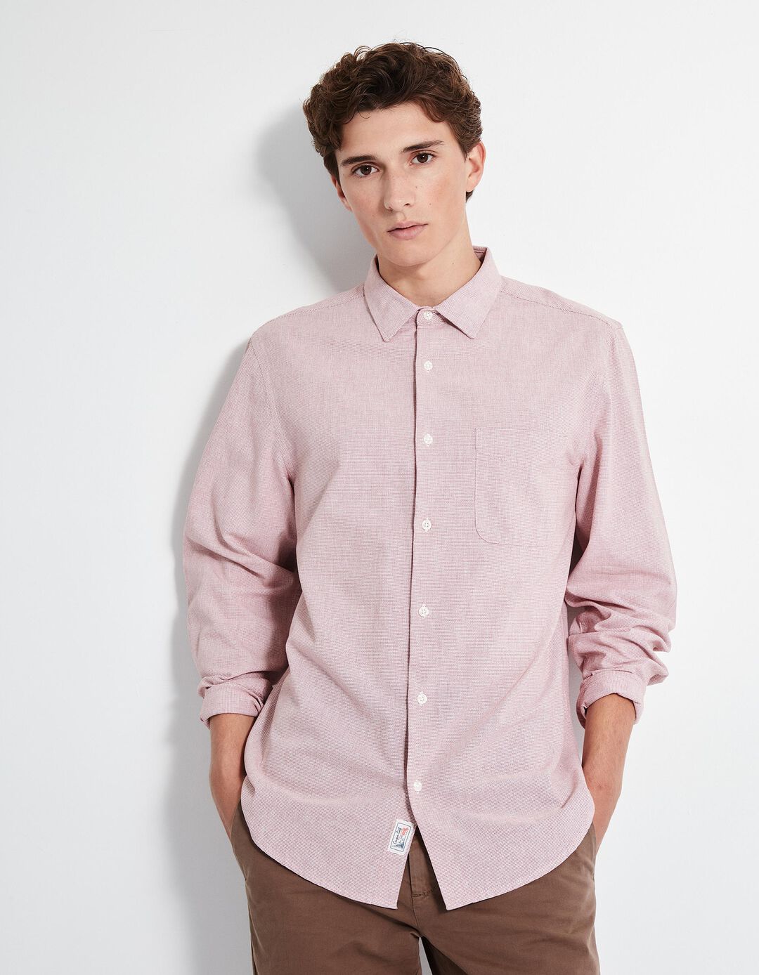Camisa de Manga Comprida, Homem, Laranja