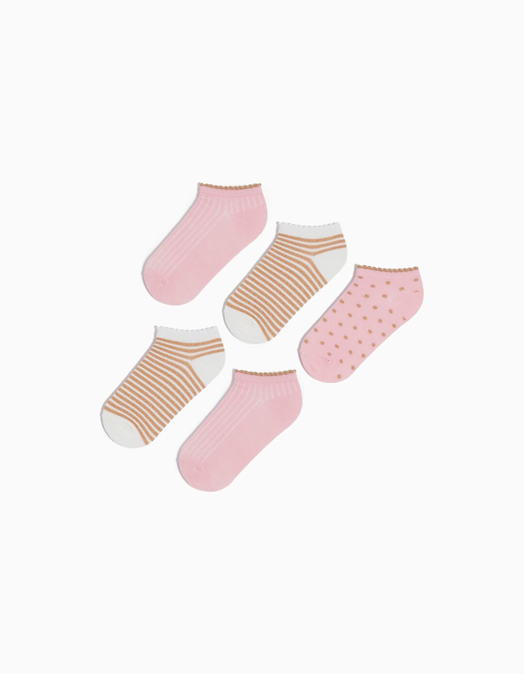 Pack 5 Pares de Meias Tornozelo, Menina, Multicor