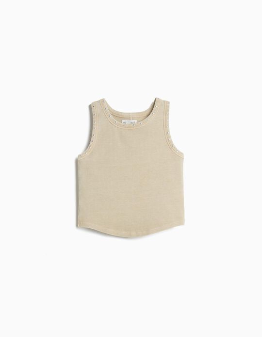 Comprar Online Top de Malha Canelada, Menina, Bege