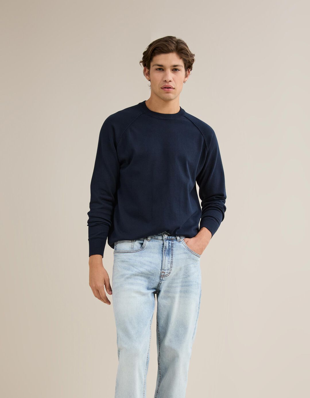 Camisola De Malha, Homem, Azul Escuro