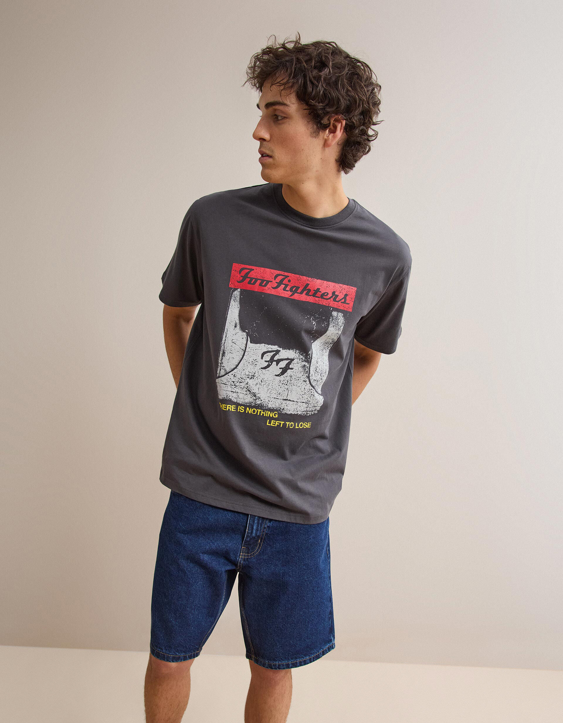 T-shirt Foo Fighters, Homem, Cinzento Escuro