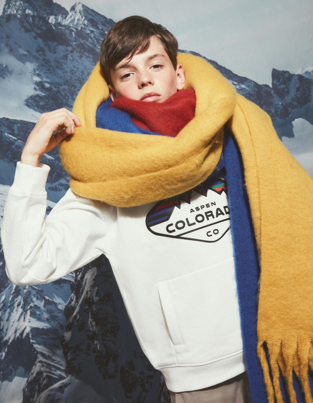Sweatshirt de Felpa Estampado, Menino, Branco