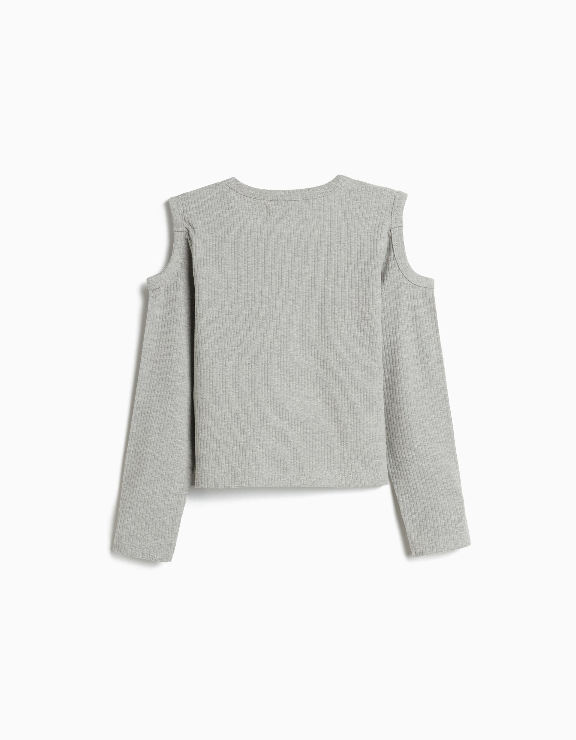 Comprar Online T-shirt Manga Comprida Cut Out, Menina, Cinzento Claro