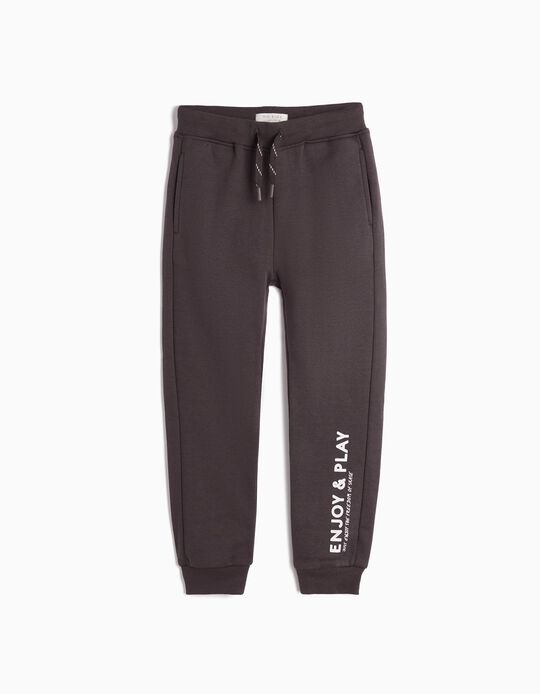 Comprar Online Calças de Felpa, Menino, Cinzento Escuro