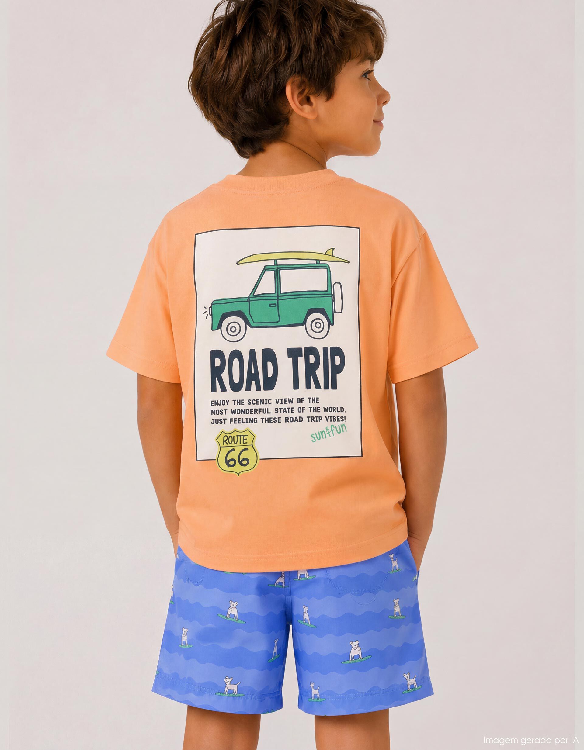 Comprar Online T-shirt, Menino, Laranja Claro
