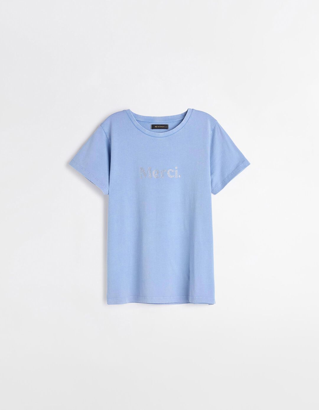 T-shirt com Missangas, Mulher, Azul