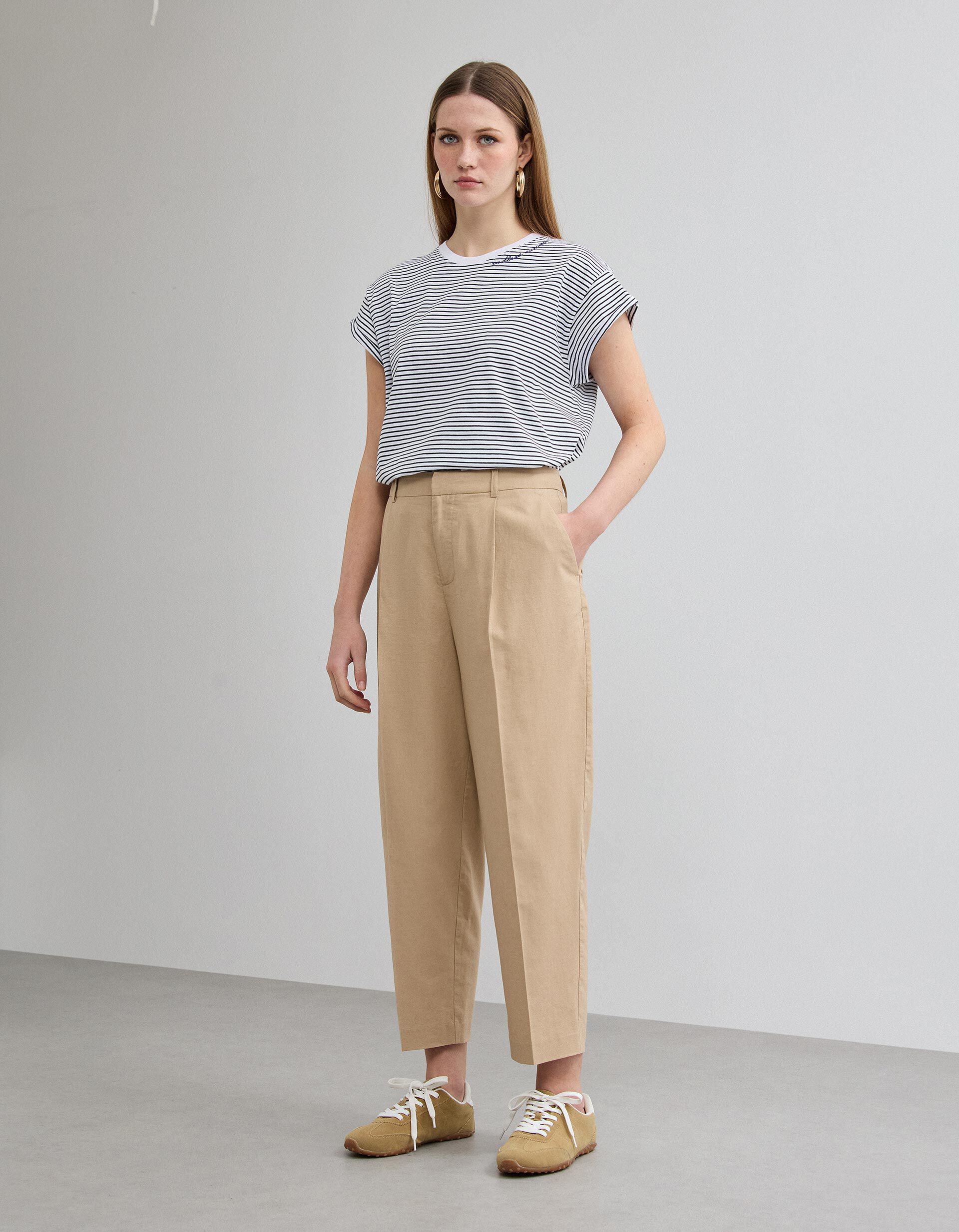 Comprar Online Cal&ccedil;as com Linho, Mulher, Bege