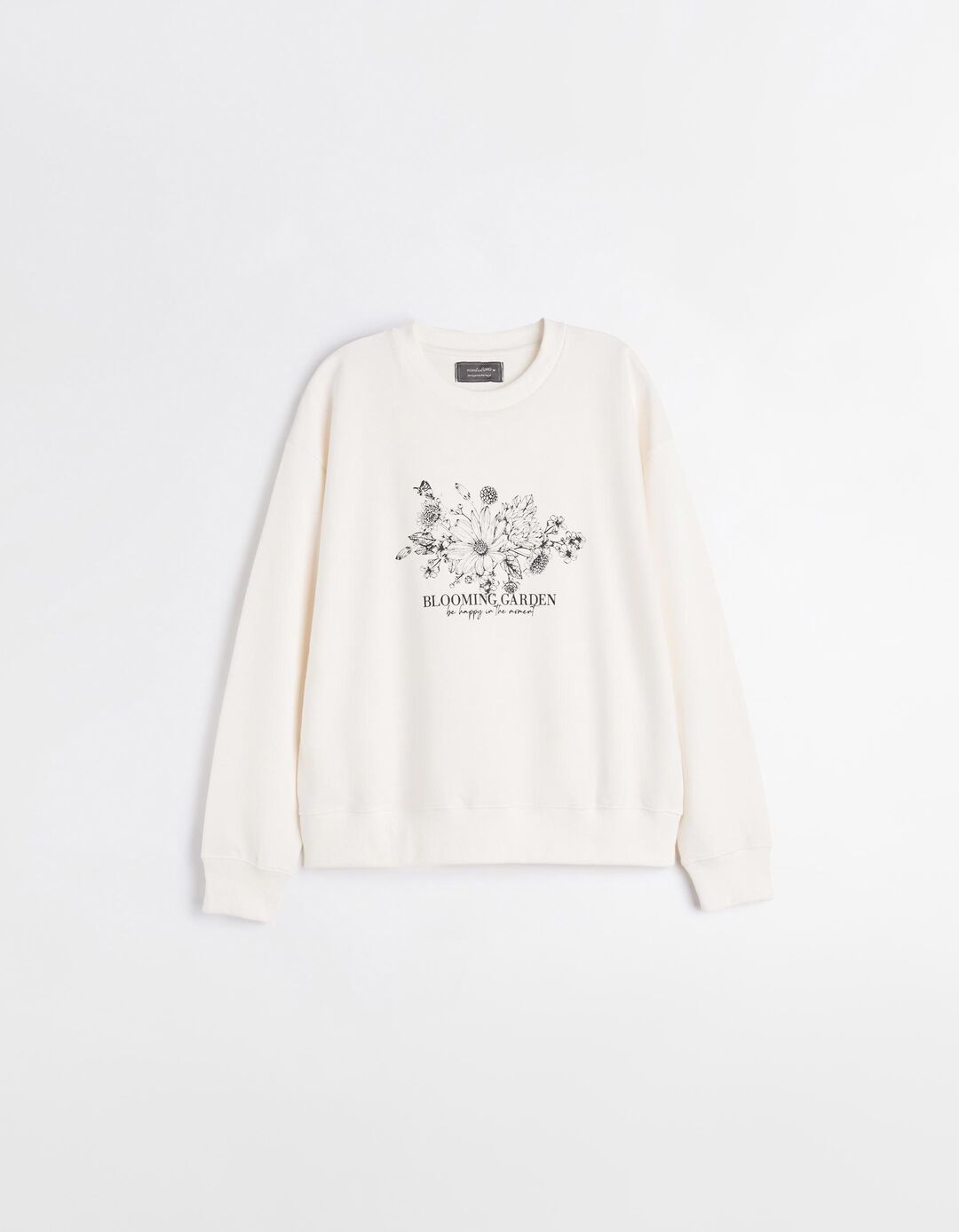 Sweatshirt Estampado, Mulher, Bege Claro