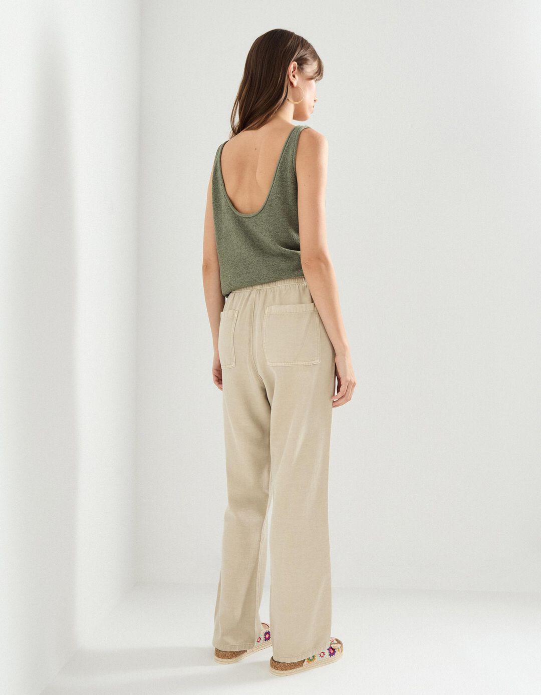 Calças Joggers, Mulher, Bege Claro