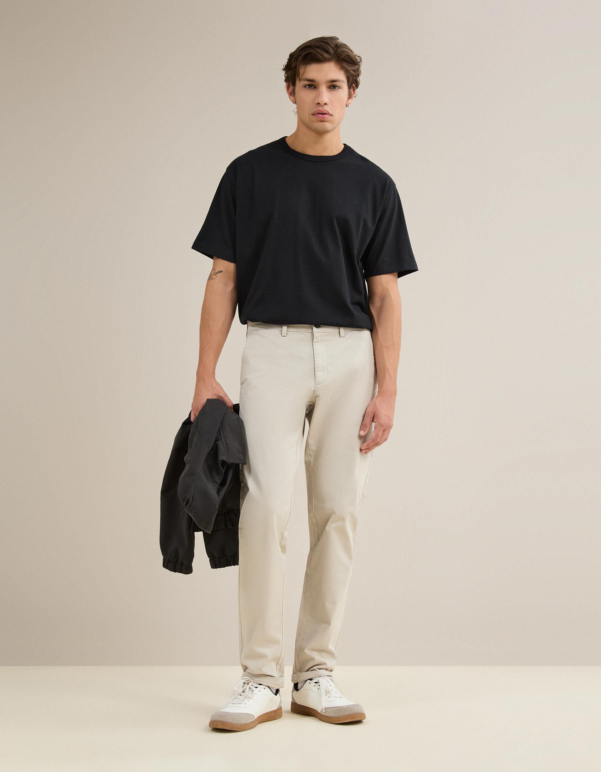 Comprar Online Cal&ccedil;as Chino Slim, Homem, Bege Claro