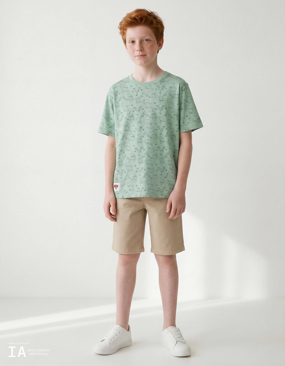 T-shirt 'Brawl Stars', Menino, Verde Claro