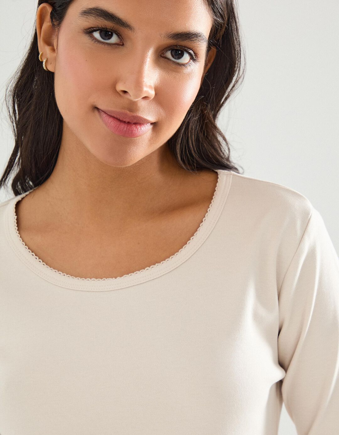 Camisola Interior, Mulher, Bege 