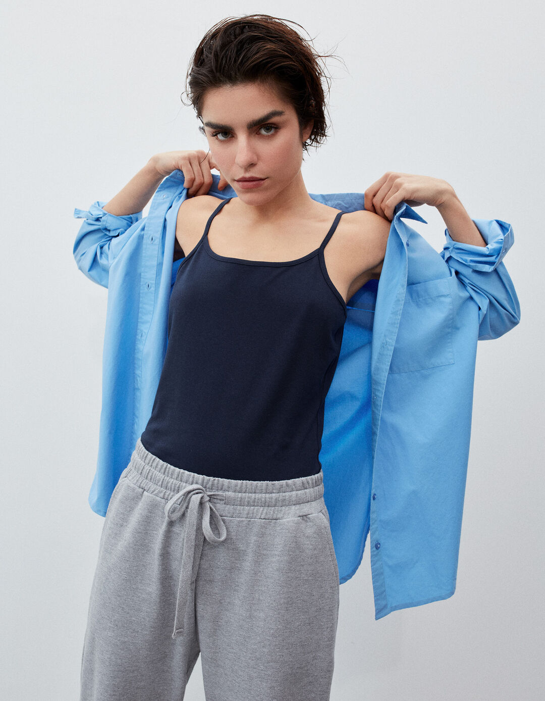Top Básico, Mulher, Azul Escuro