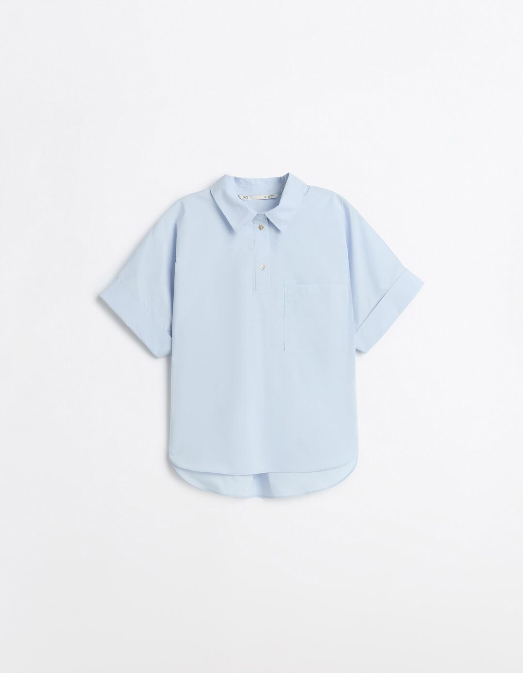Camisa De Popelina, Mulher, Azul Claro