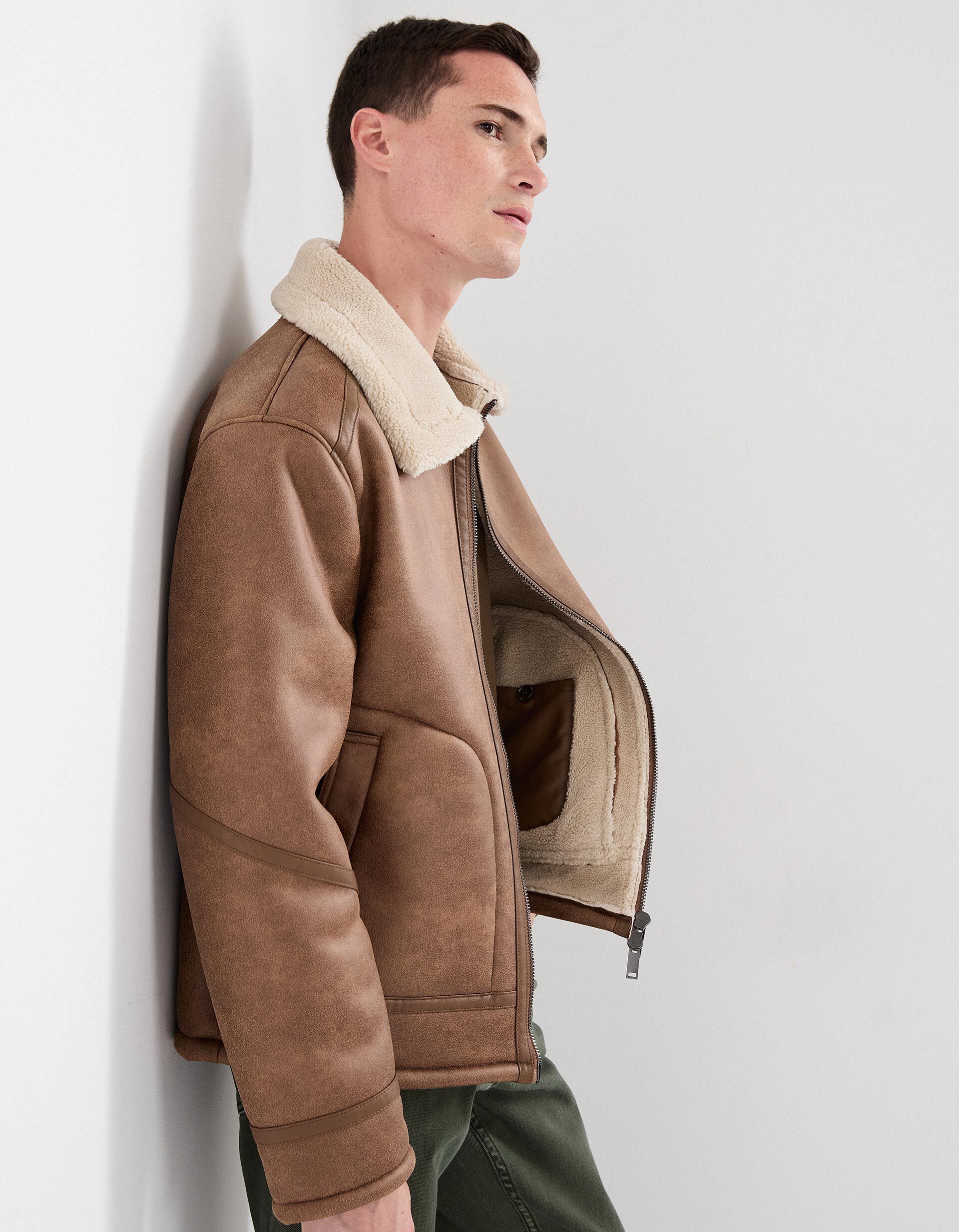 Comprar Online Blus&atilde;o em Sherpa, Homem, Bege Escuro