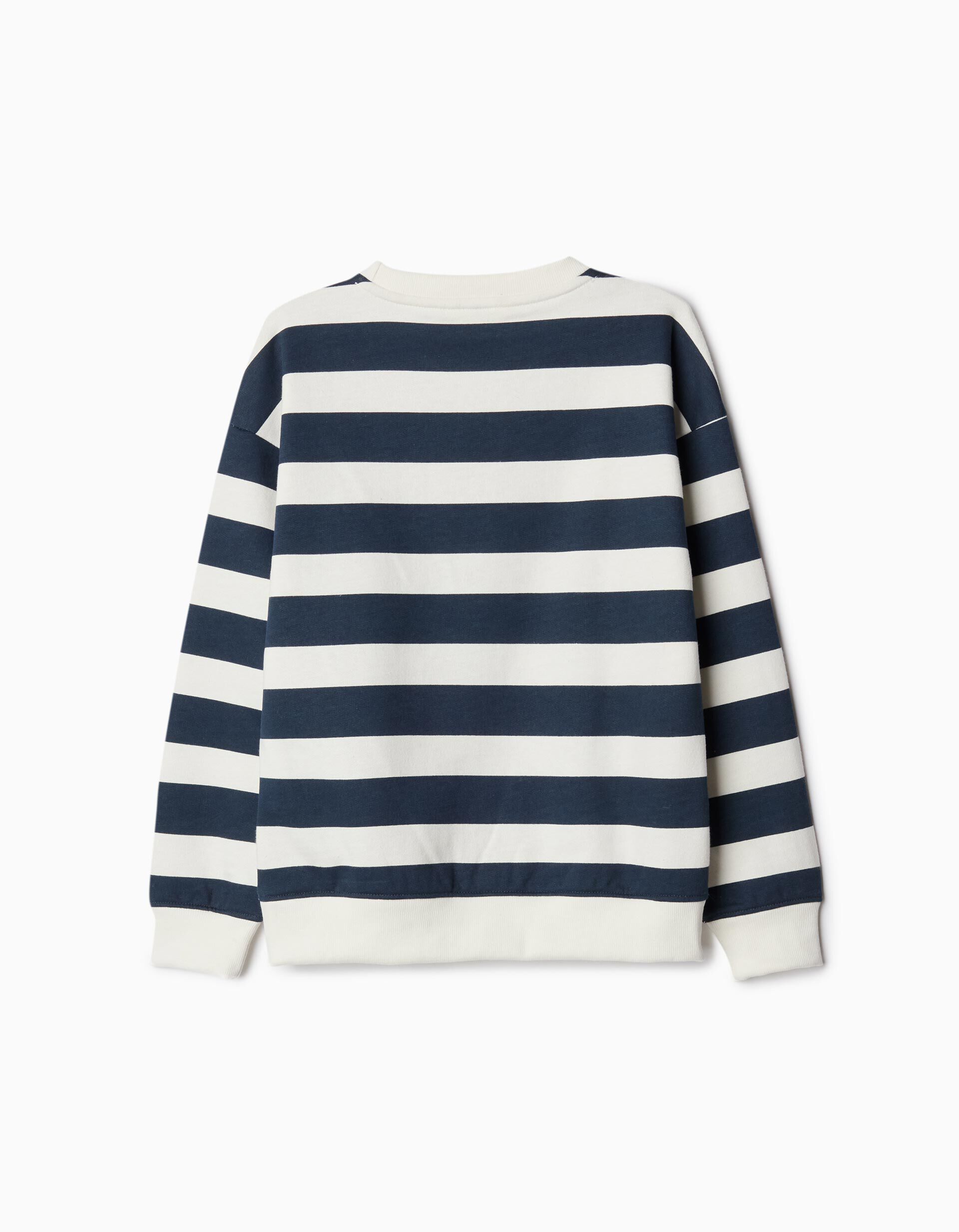 Comprar Online Sweatshirt Riscas, Menino, Azul Escuro 