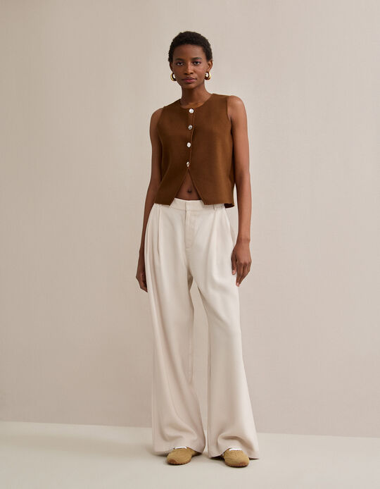 Comprar Online Colete de Malha, Mulher, Bege