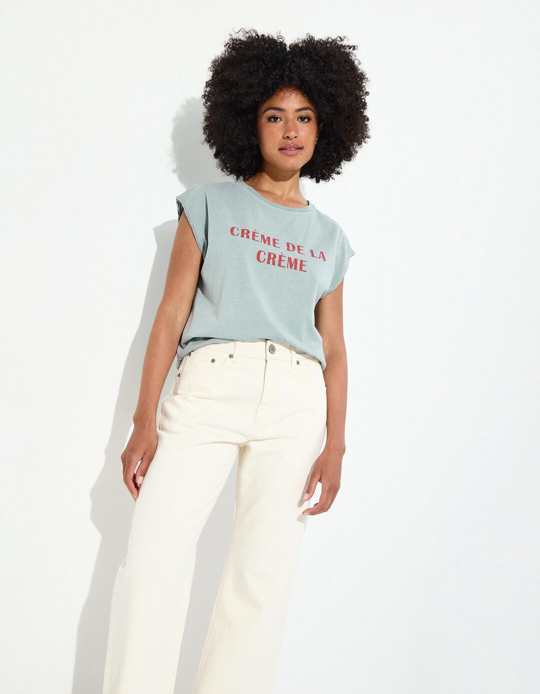 T-shirt sem Mangas, Mulher, Verde Claro 
