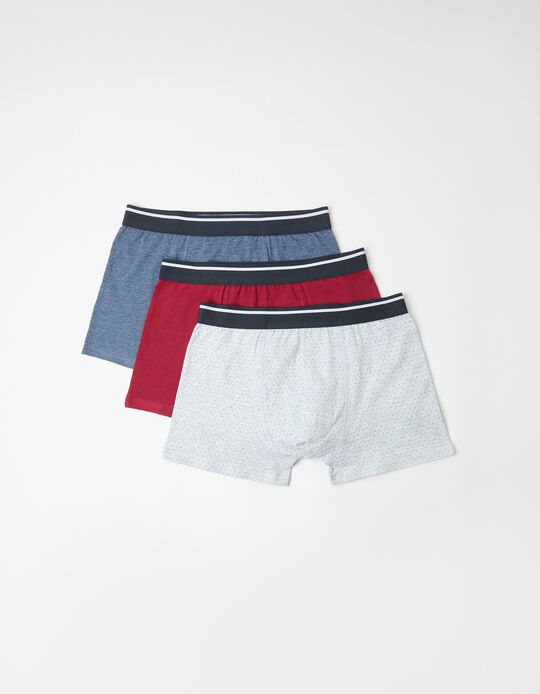 Comprar Online Pack 3 Boxers, Homem, Vermelho Escuro