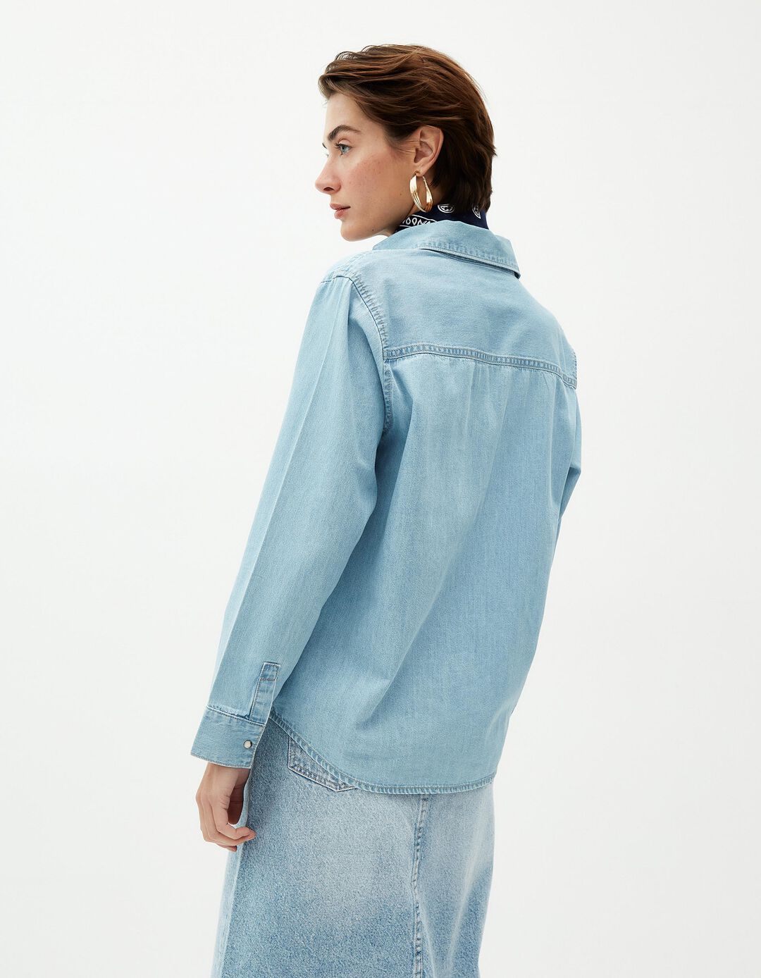 Sobrecamisa de Ganga, Mulher, Azul Claro