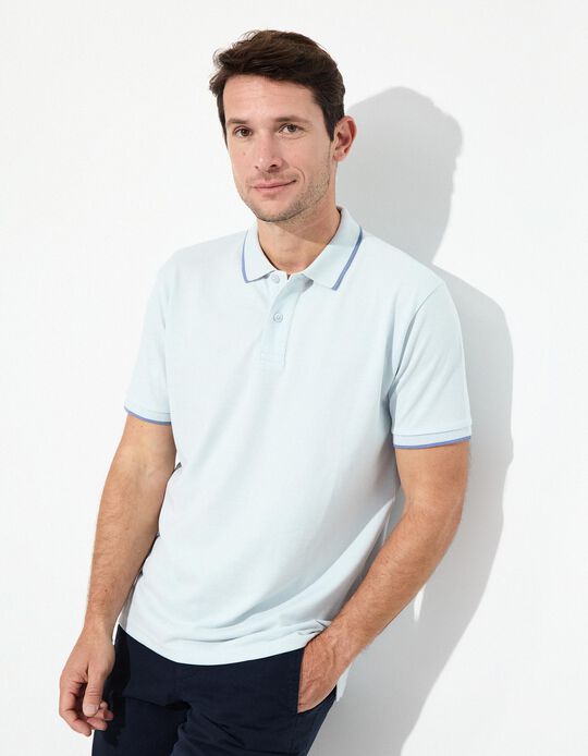 Comprar Online Polo Piquet Manga Curta, Homem, Azul Claro 