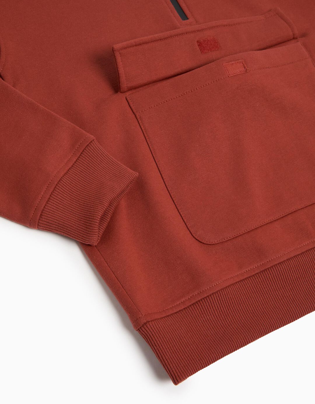 Sweatshirt de Felpa Capuz, Menino, Laranja Escuro