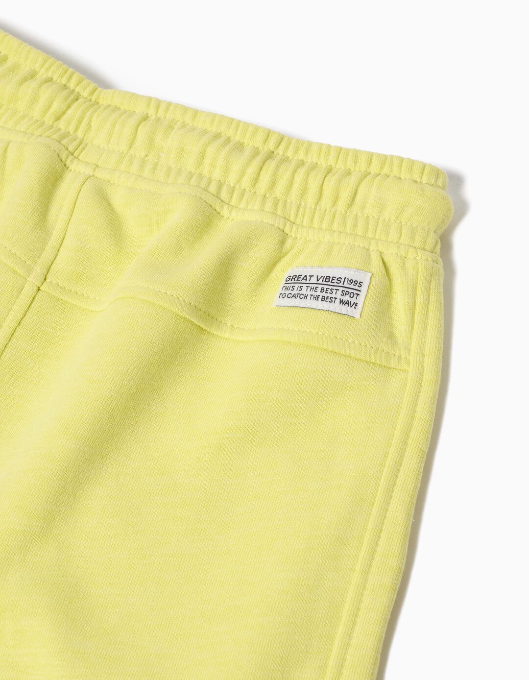 Calções de Felpa, Menino, Amarelo Claro 