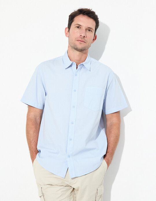 Comprar Online Camisa Manga Curta, Homem, Azul Claro 