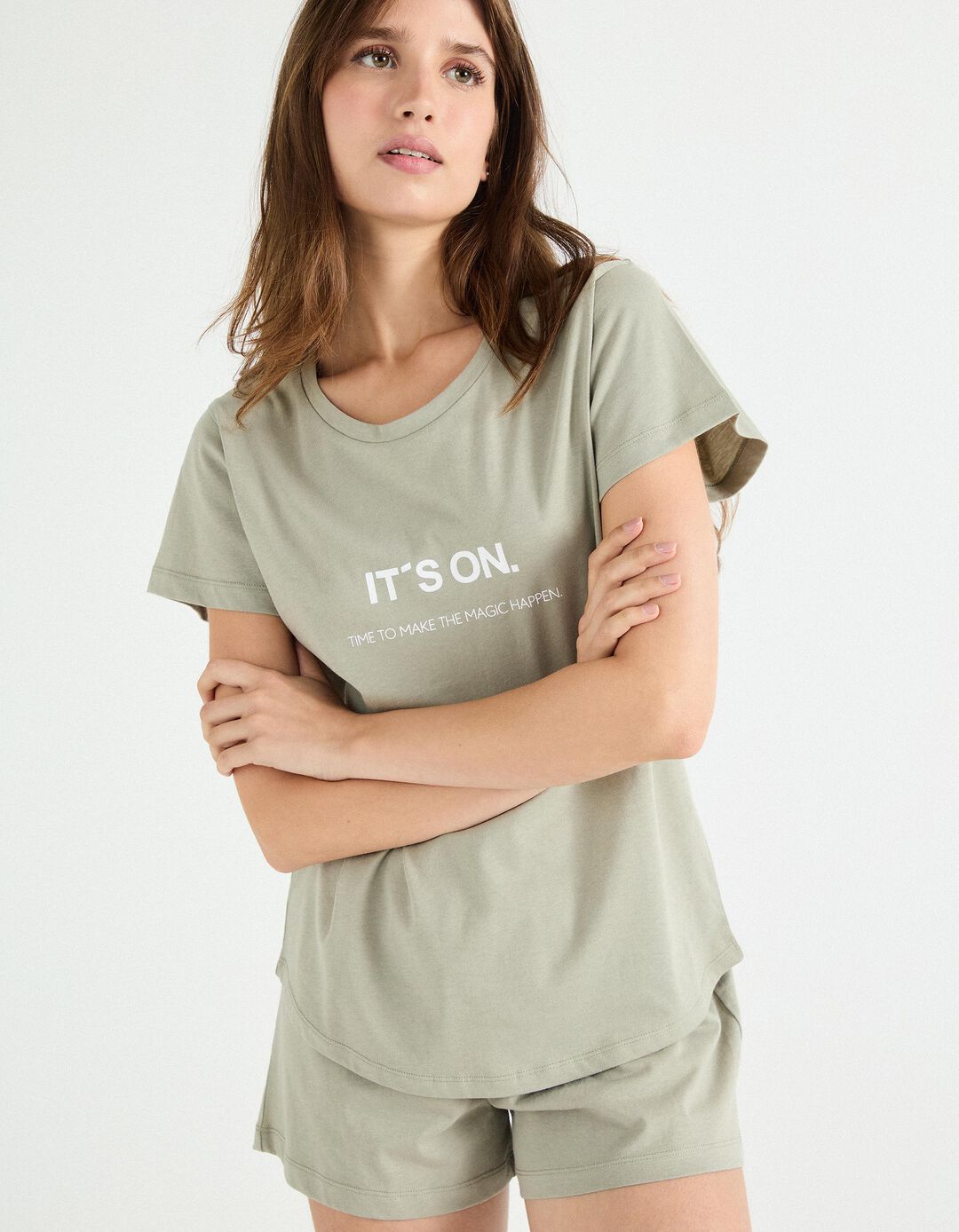 Pijama Jersey, Mulher, Cinzento Claro 