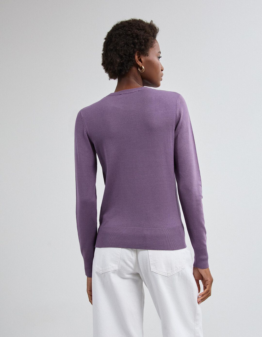 Camisola Tricotada, Mulher, Roxo Claro