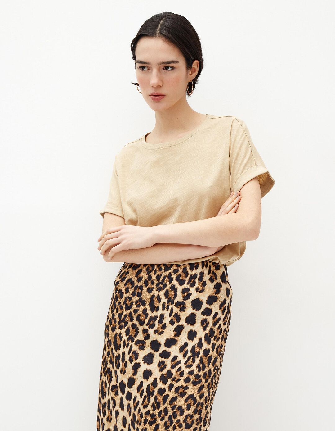 T-shirt, Mulher, Bege Claro