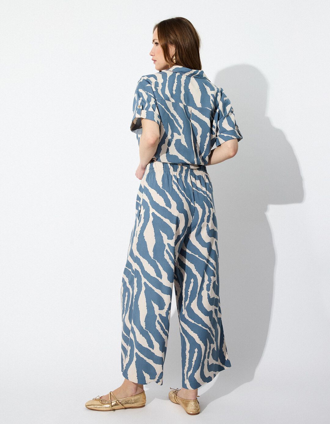 Calças Zebra, Mulher, Azul 