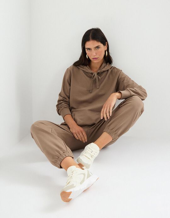 Comprar Online Calças Joggers, Mulher, Bege Escuro