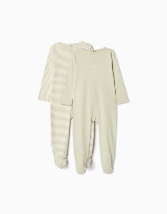 Comprar Online Pack 2 Babygrows Jersey, Bebé, Verde Claro