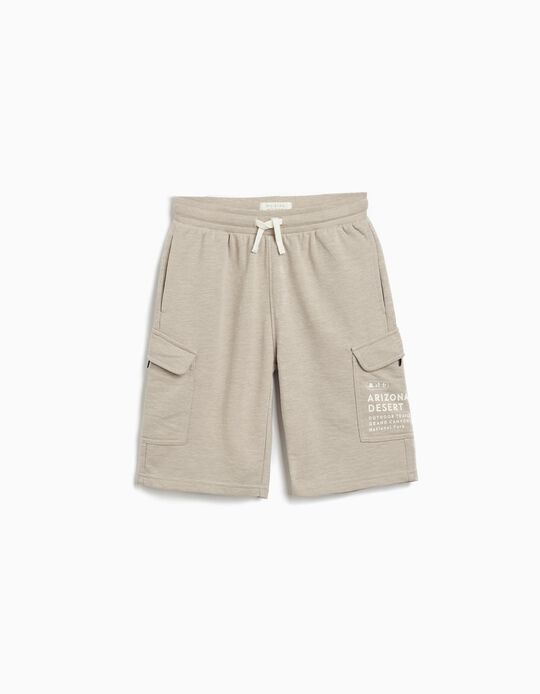 Comprar Online Calções Cargo, Menino, Cinzento Claro
