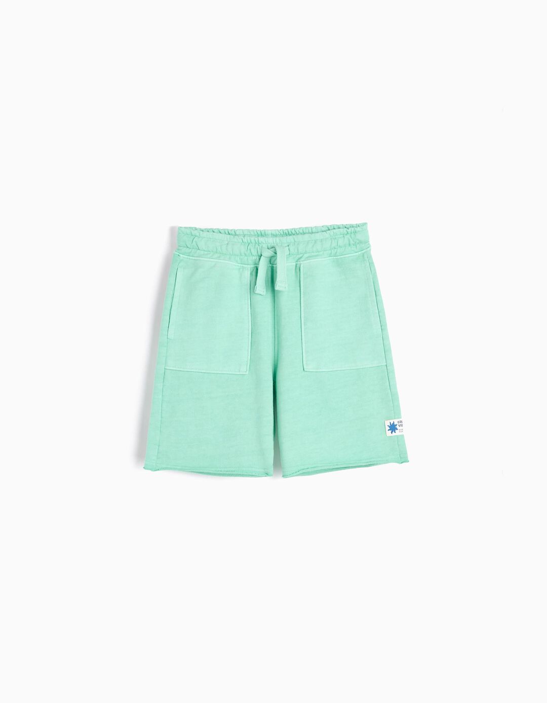 Calções Fleece, Menino, Verde Claro