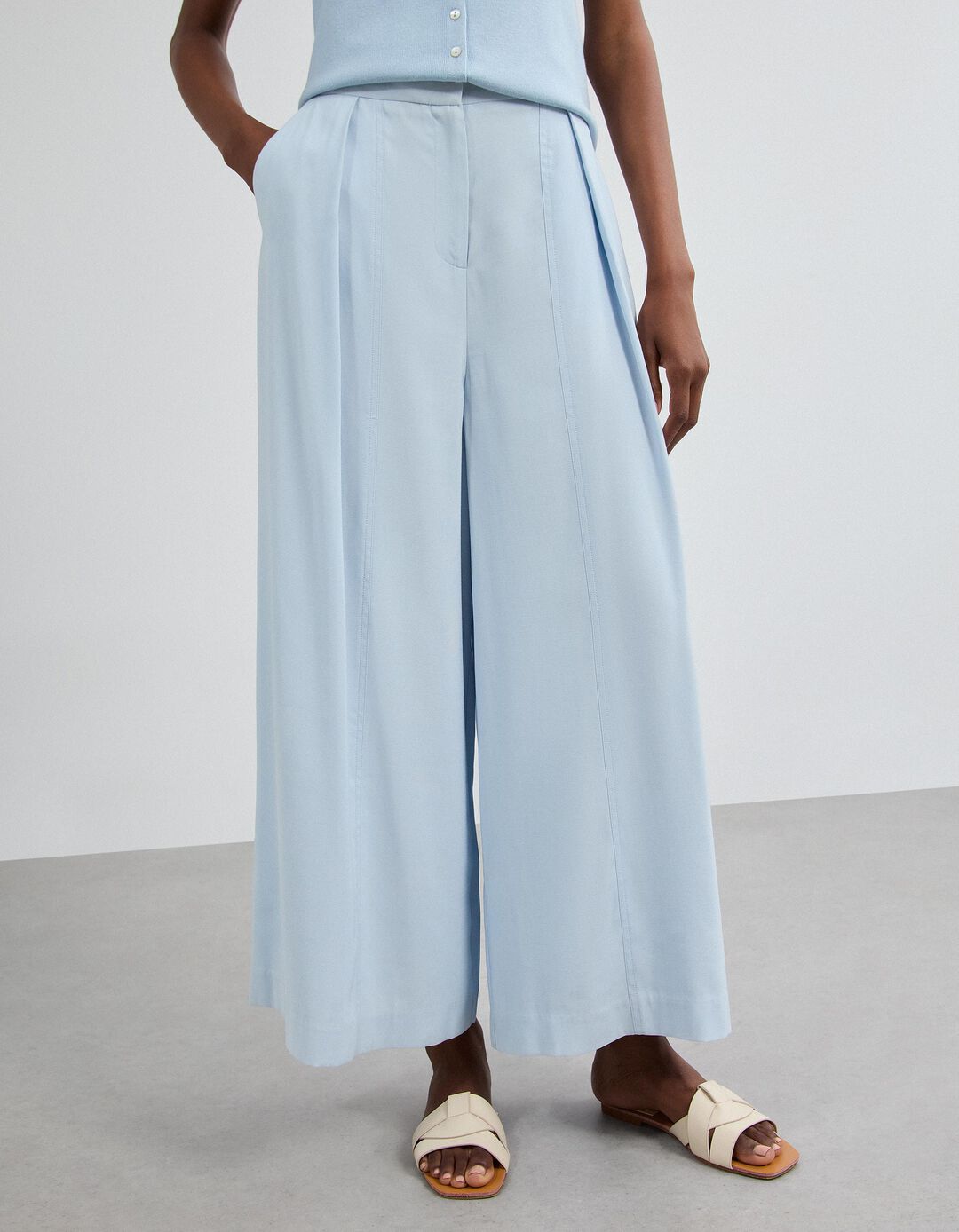 Cal&ccedil;as Culotte, Mulher, Azul Claro
