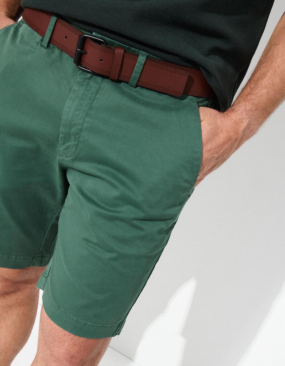 Calções 'Slim fit', Homem, Verde Escuro