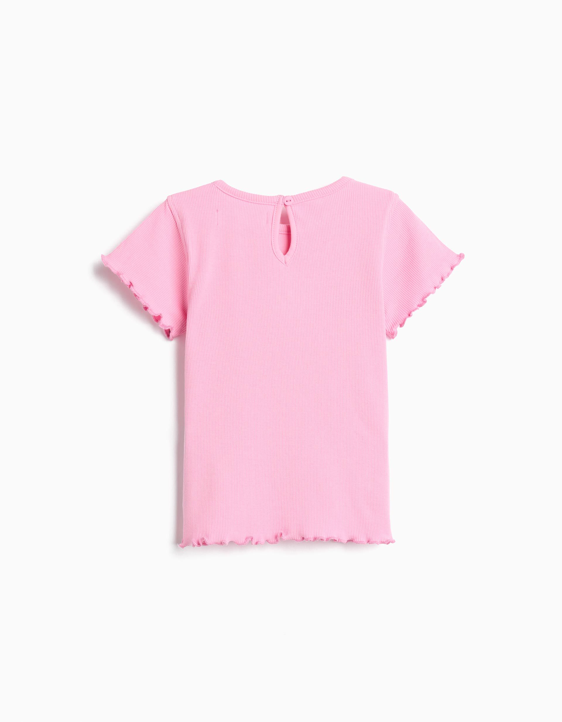 Comprar Online T-shirt Bordado Flor, Menina, Rosa