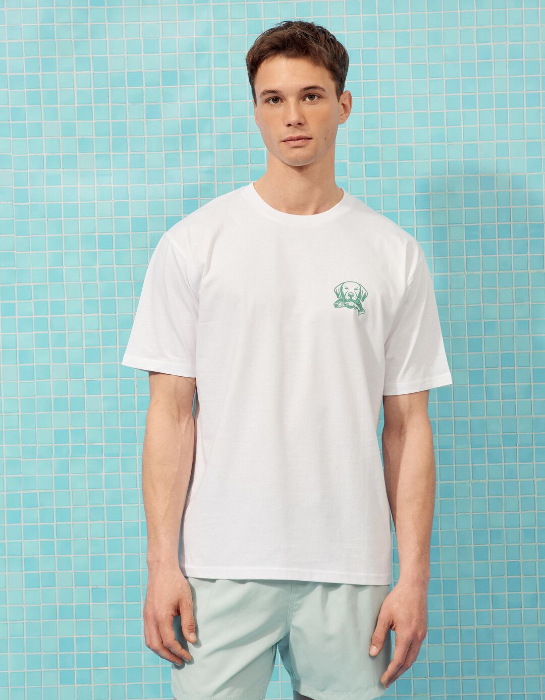 T-shirt Estampada, Homem, Branco