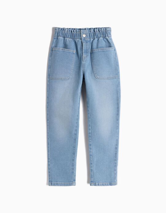 Comprar Online Calças de Ganga Paperbag, Menina, Azul Claro
