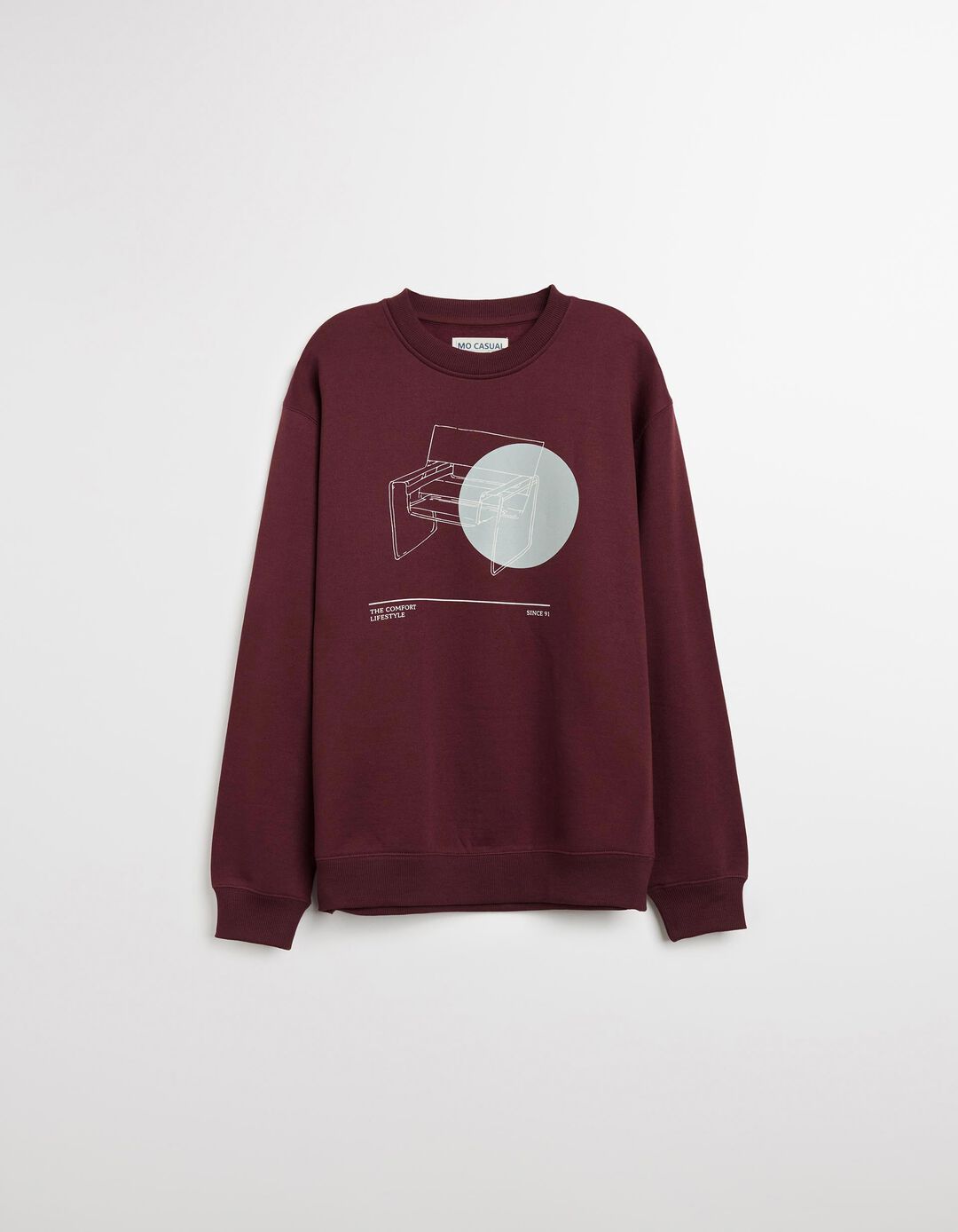 Sweatshirt de Felpa, Homem, Vermelho Escuro 