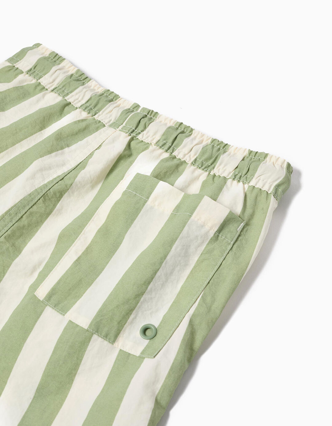 Calções de Banho com Riscas, Menino, Verde Claro 