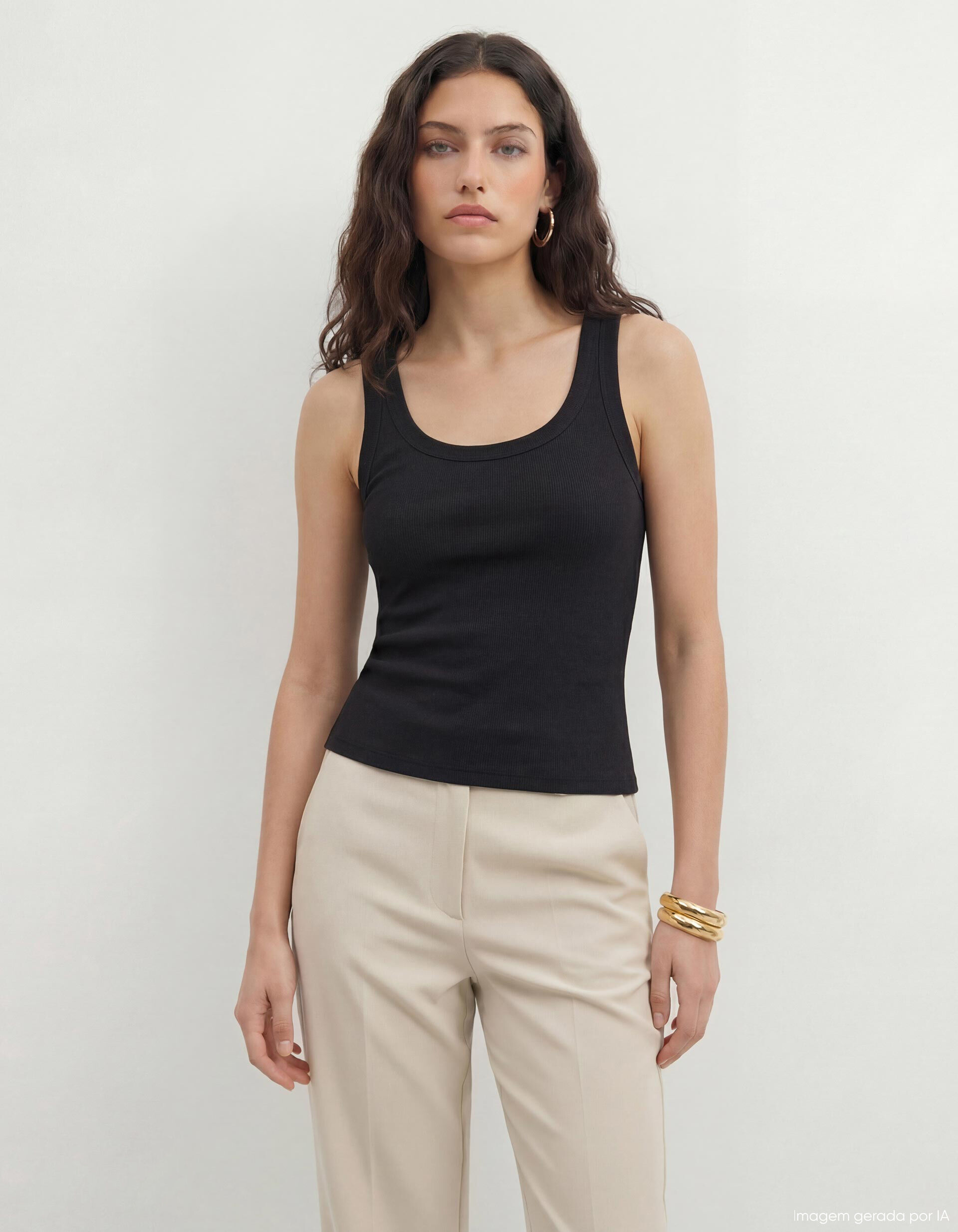 Comprar Online Tank Top Canelado, Mulher, Preto