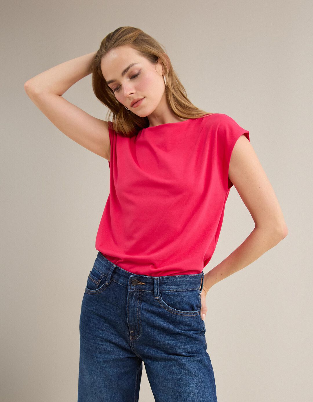 T-shirt, Mulher, Rosa Escuro