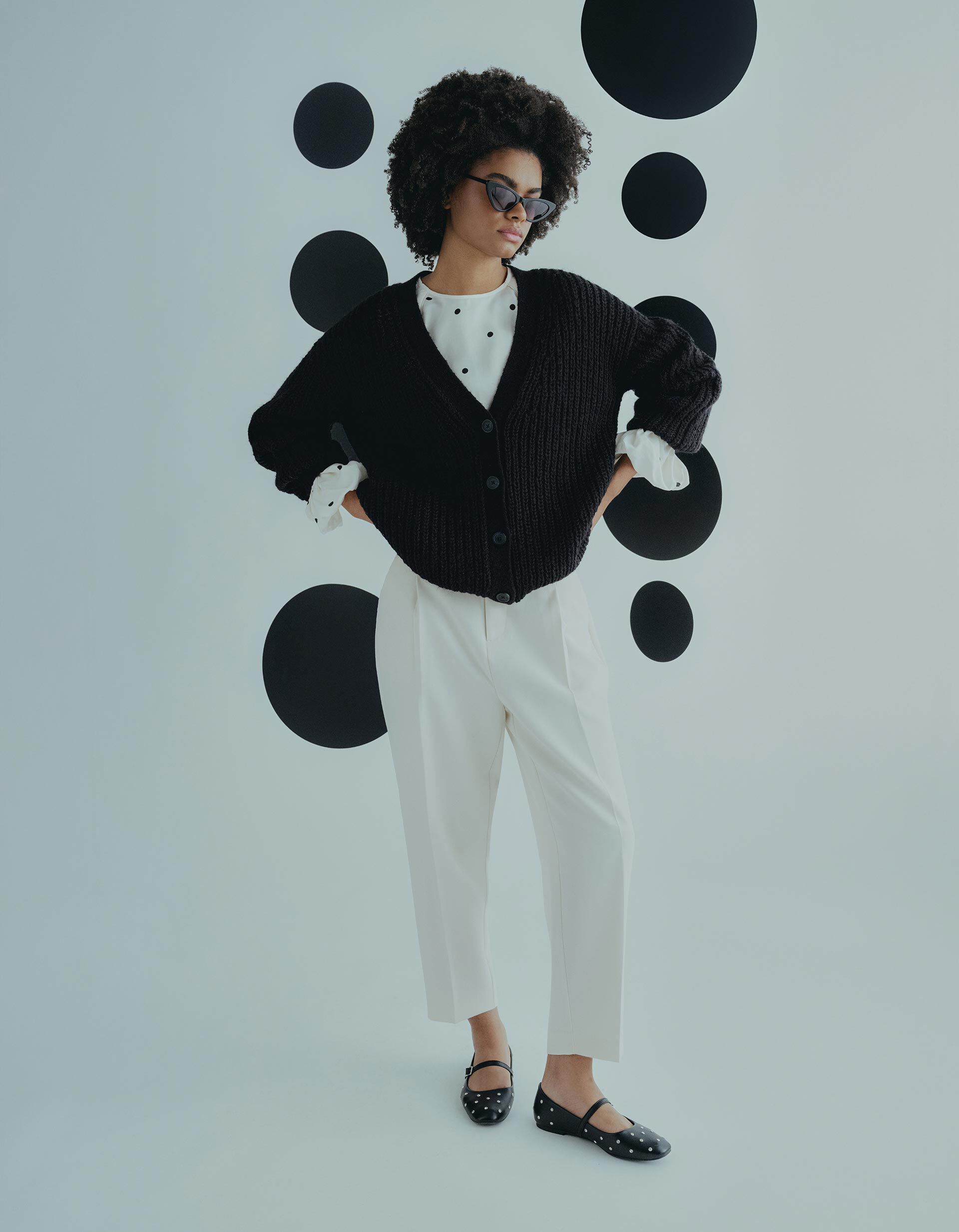 Calças, Mulher, Bege Claro